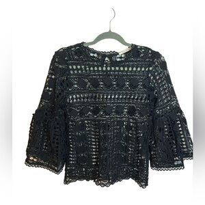 Ellison Crochet Overlay Blouse